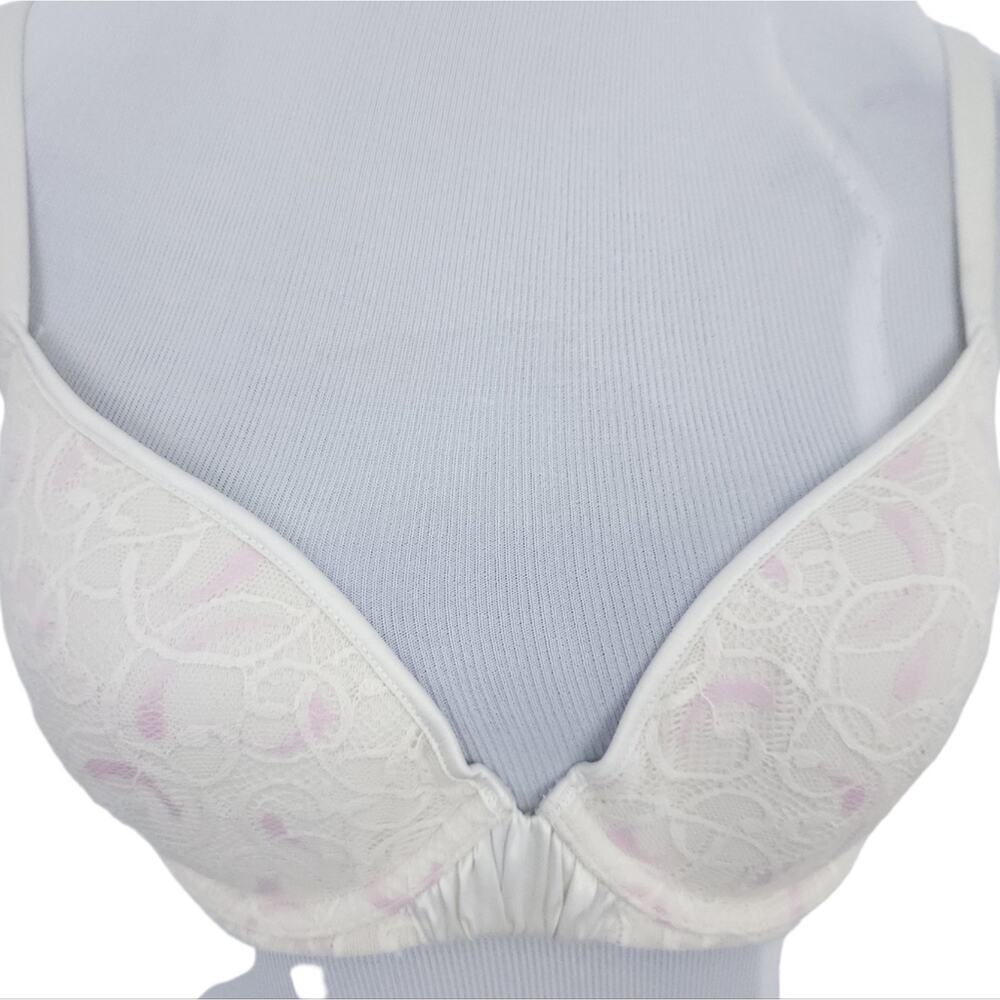 DKNY Lace Bra 32DD Underwire Cream Pink Pretty Bra